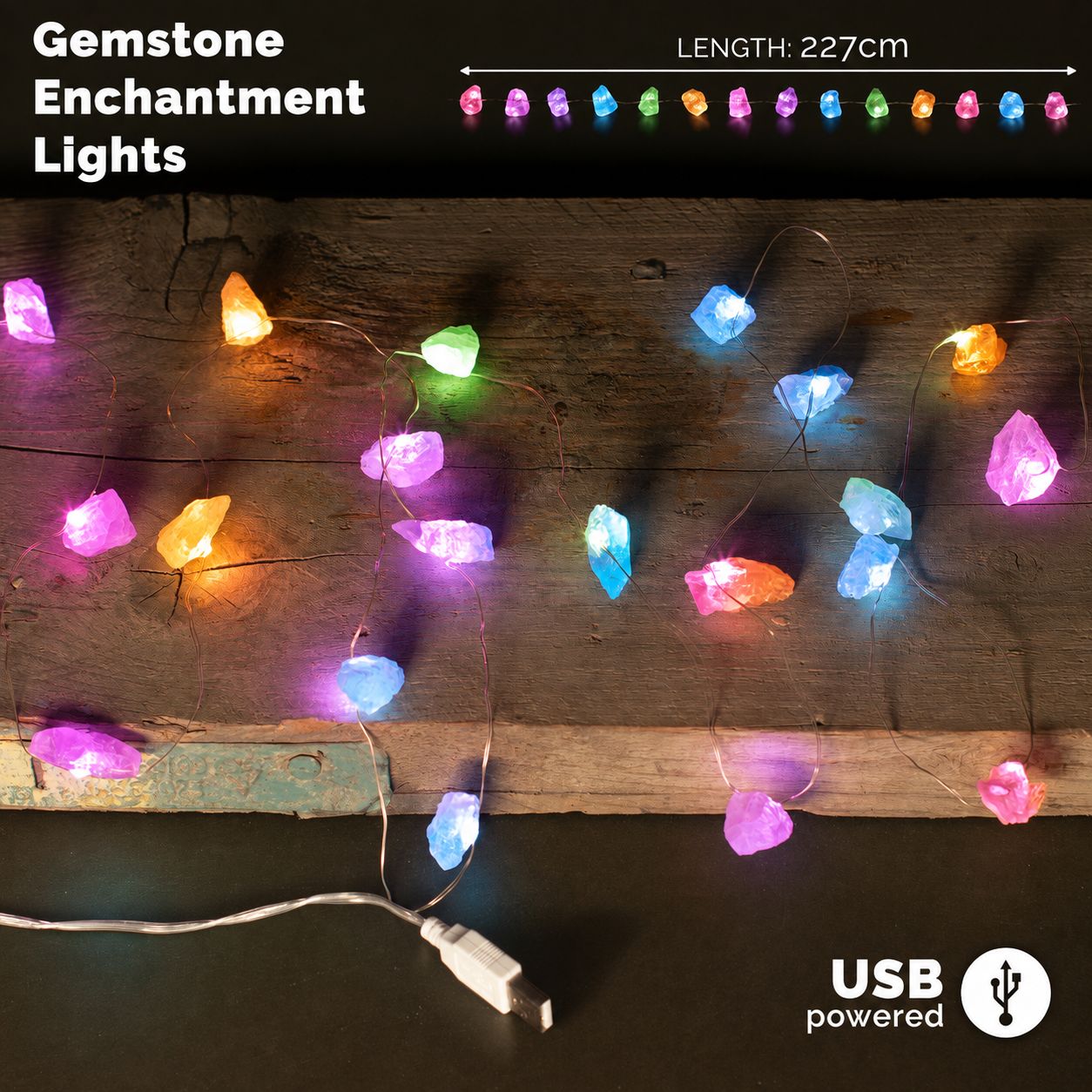 Gemstone Enchantment Lights - Mixed Rocks