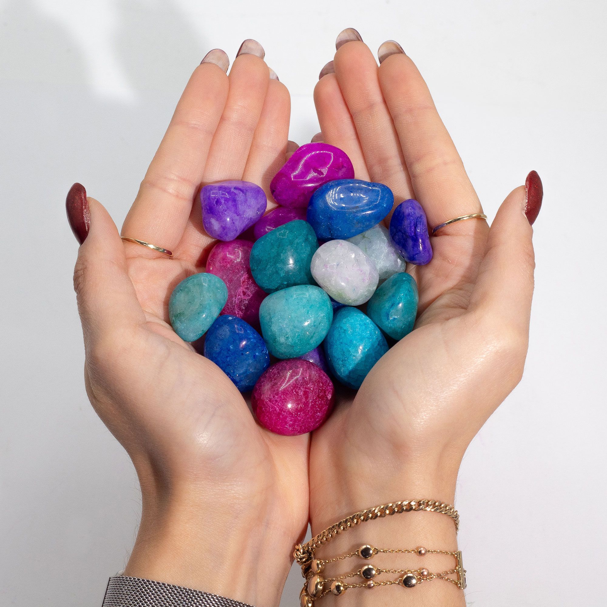 Bulk Treated Mixed Crackle Quatz- 1kg (aprox. 70 stones) - Image 2