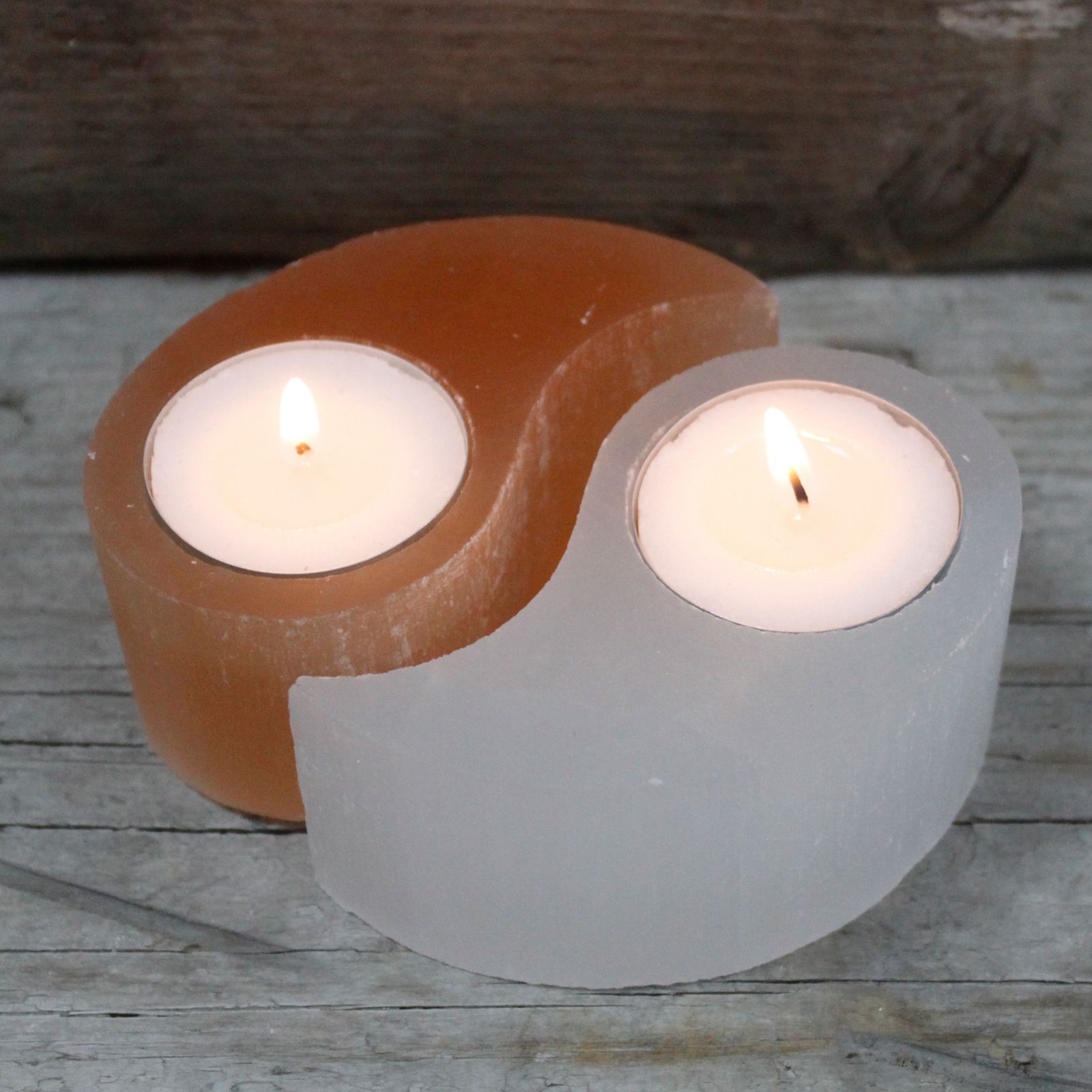 Selenite Ying Yang Candle Holder - Image 4