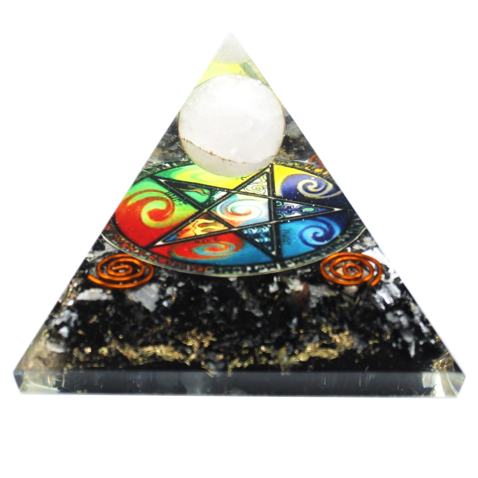 Orgonite Pyramid - Midnight Pentagon - 70mm - Image 3