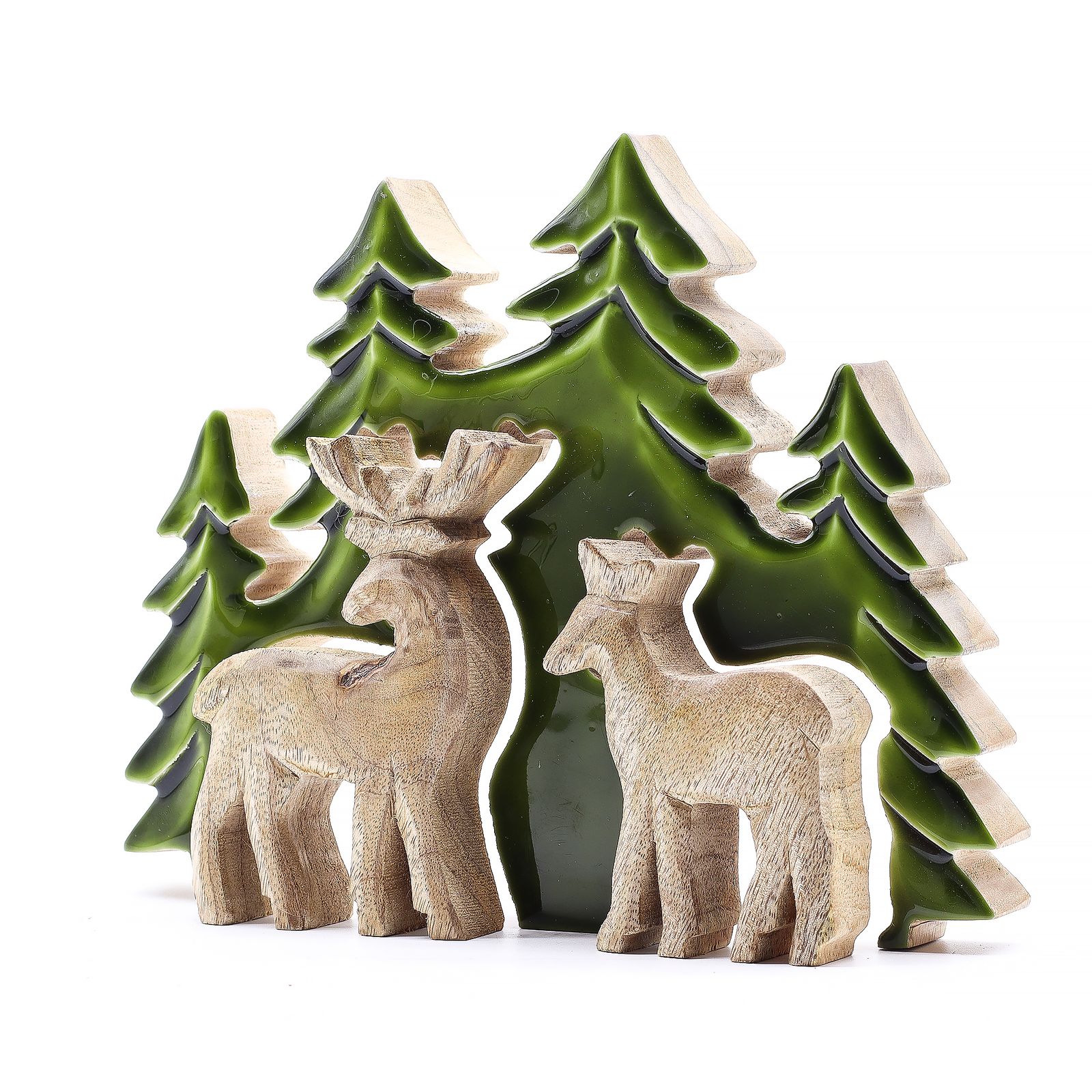 Lost in the Forrest - Two Dear in the Forrest 3D Wooden Decoration - 18x23cm - Image 2
